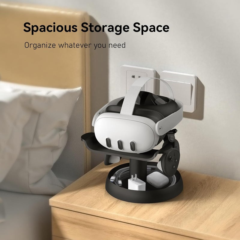 AMVR Stand Holder Compatible with Quest 3s/Quest 3/Vision Pro/Quest 2/Pico 4/for PSVR 2 - Universal VR Headset Display Dock, Stable Bracket Storage Round Base, Mount Install Easy - Image 5